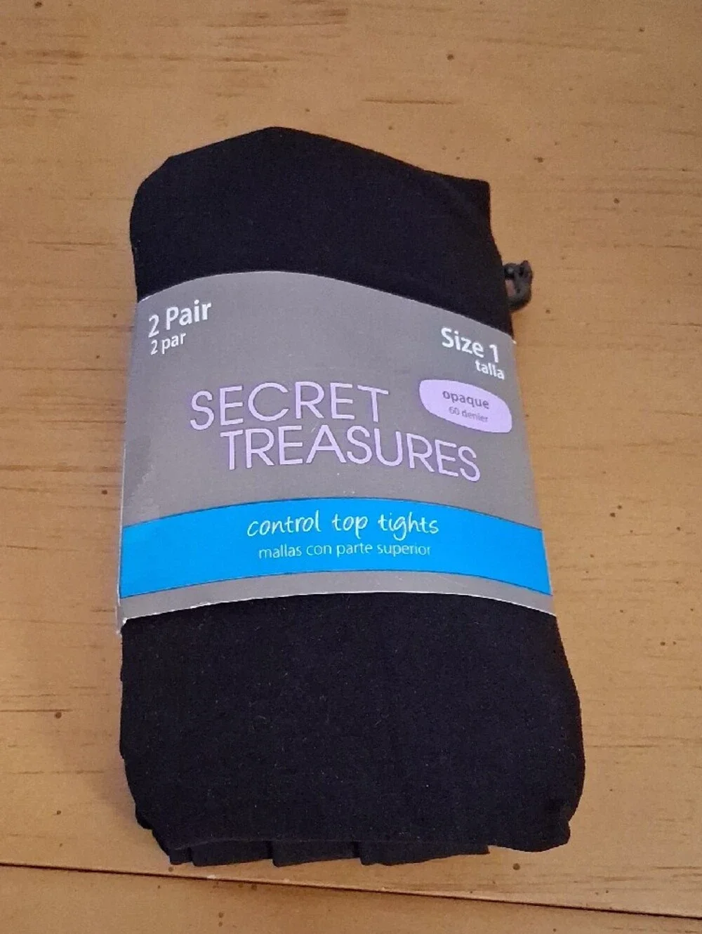 Secret Treasures Black Control Top Tights - 2 Pair